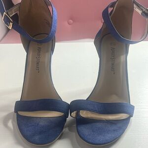 Denim Heels with ankle strap